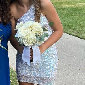 Sequin One-Shoulder Dress WORN ONCE